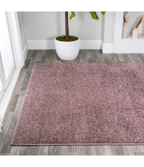 SUPERSOFT Area Rug Haze Solid Low-Pile Light Purple 8 ft. x 10 ft. Area Rug