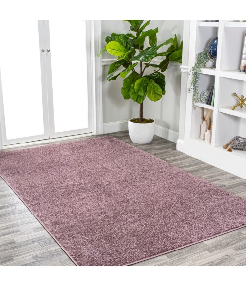 SUPERSOFT Area Rug Haze Solid Low-Pile Light Purple 8 ft. x 10 ft. Area Rug