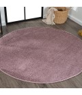 SUPERSOFT Area Rug Haze Solid Low-Pile Light Purple 8' Round Area Rug