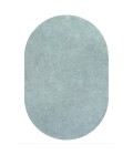 SUPERSOFT Area Rug Haze Solid Low-Pile Light Blue 4 ft. x 6 ft. Oval Area Rug