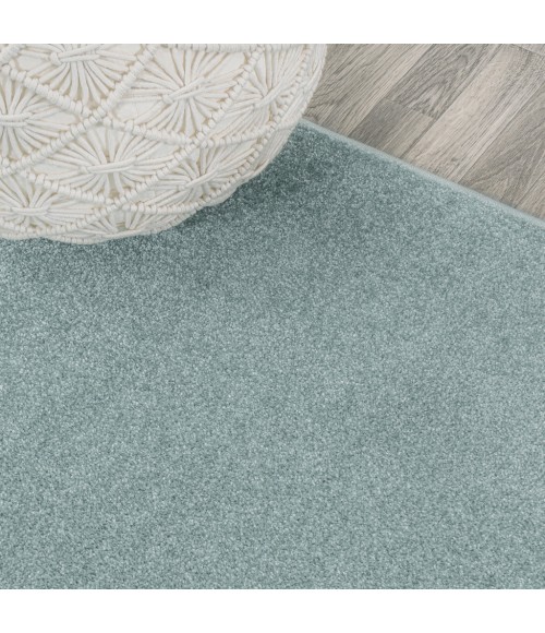 SUPERSOFT Area Rug Haze Solid Low-Pile Light Blue 2 ft. x 8 ft. Runner Rug