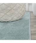 SUPERSOFT Area Rug Haze Solid Low-Pile Light Blue 2 ft. x 8 ft. Runner Rug