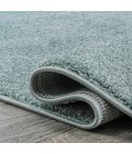 SUPERSOFT Area Rug Haze Solid Low-Pile Light Blue 2 ft. x 8 ft. Runner Rug