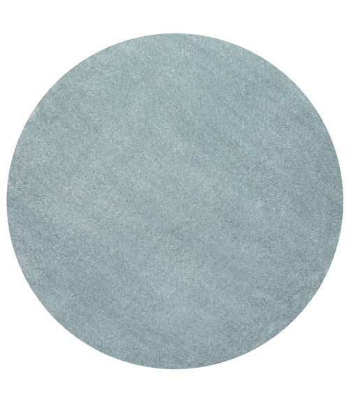 SUPERSOFT Area Rug Haze Solid Low-Pile Light Blue 6' Round Area Rug