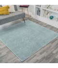 SUPERSOFT Area Rug Haze Solid Low-Pile Light Blue 6' Square Area Rug