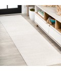 SUPERSOFT Area Rug Haze Solid Low-Pile Cream 2 ft. x 12 ft. Runner Rug