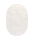 SUPERSOFT Area Rug Haze Solid Low-Pile Cream 4 ft. x 6 ft. Oval Area Rug