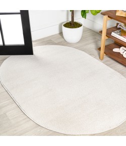 Jonathany Supersoft SEU100T Cream Area Rug 6 ft. 2 in. X 9 ft. Oval
