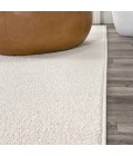 SUPERSOFT Area Rug Haze Solid Low-Pile Cream 4 ft. x 6 ft. Oval Area Rug