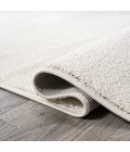 SUPERSOFT Area Rug Haze Solid Low-Pile Cream 4 ft. x 6 ft. Oval Area Rug