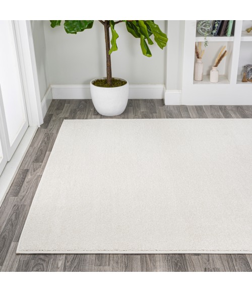 SUPERSOFT Area Rug Haze Solid Low-Pile Cream 6 ft. x 9 ft. Area Rug