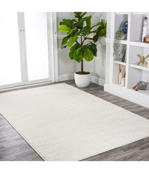 SUPERSOFT Area Rug Haze Solid Low-Pile Cream 6 ft. x 9 ft. Area Rug