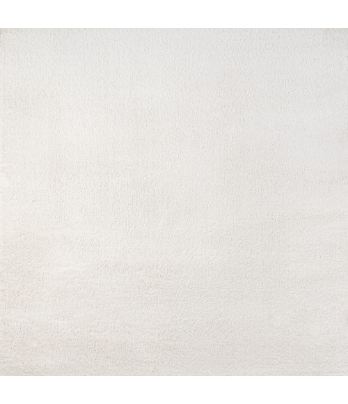 Haze Solid Low-Pile Cream 5' Square Area Rug