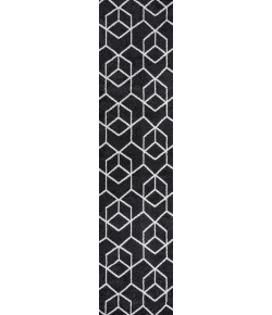 Jonathany Supersoft SEU101A Black/White Area Rug 2 ft. X 8 ft. Runner