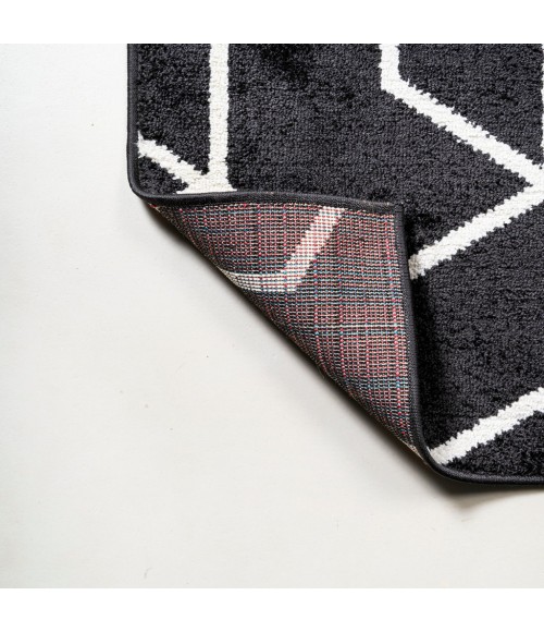 SUPERSOFT Area Rug Tumbling Blocks Modern Geometric Black/White 4 ft. x 6 ft. Area Rug
