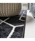 SUPERSOFT Area Rug Tumbling Blocks Modern Geometric Black/White 2 ft. x 8 ft. Runner Rug