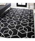 SUPERSOFT Area Rug Tumbling Blocks Modern Geometric Black/White 4 ft. x 6 ft. Area Rug