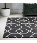 SUPERSOFT Area Rug Tumbling Blocks Modern Geometric Black/White 4 ft. x 6 ft. Area Rug