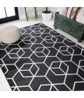 SUPERSOFT Area Rug Tumbling Blocks Modern Geometric Black/White 4 ft. x 6 ft. Area Rug