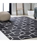 SUPERSOFT Area Rug Tumbling Blocks Modern Geometric Black/White 4 ft. x 6 ft. Area Rug
