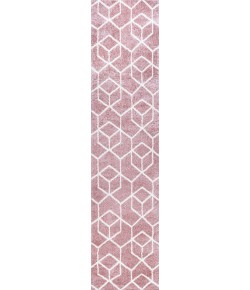 Jonathany Supersoft SEU101B Rose/White Area Rug 2 ft. X 8 ft. Runner