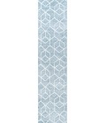 SUPERSOFT Area Rug Tumbling Blocks Modern Geometric Light Blue/White 2 ft. x 8 ft. Runner Rug
