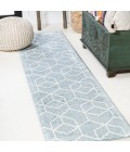 SUPERSOFT Area Rug Tumbling Blocks Modern Geometric Light Blue/White 2 ft. x 8 ft. Runner Rug