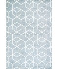 Tumbling Blocks Modern Geometric Light Blue/White 8 ft. x 10 ft. Area Rug