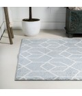 Tumbling Blocks Modern Geometric Light Blue/White 8 ft. x 10 ft. Area Rug