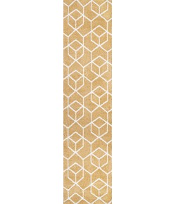 Jonathany Supersoft SEU101E Gold/White Area Rug 2 ft. X 8 ft. Runner