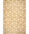 SUPERSOFT Area Rug Tumbling Blocks Modern Geometric Gold/White 3 ft. x 5 ft. Area Rug