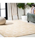 SUPERSOFT Area Rug Tumbling Blocks Modern Geometric Gold/White 3 ft. x 5 ft. Area Rug