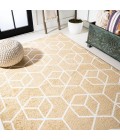 SUPERSOFT Area Rug Tumbling Blocks Modern Geometric Gold/White 3 ft. x 5 ft. Area Rug