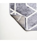 Tumbling Blocks Modern Geometric Gray/White 3 ft. x 5 ft. Area Rug