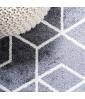 Tumbling Blocks Modern Geometric Gray/White 3 ft. x 5 ft. Area Rug