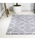 Tumbling Blocks Modern Geometric Gray/White 3 ft. x 5 ft. Area Rug