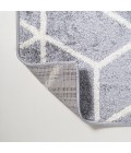 SUPERSOFT Area Rug Tumbling Blocks Modern Geometric Light Gray/White 3 ft. x 5 ft. Area Rug