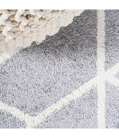 SUPERSOFT Area Rug Tumbling Blocks Modern Geometric Light Gray/White 3 ft. x 5 ft. Area Rug