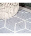 SUPERSOFT Area Rug Tumbling Blocks Modern Geometric Light Gray/White 3 ft. x 5 ft. Area Rug