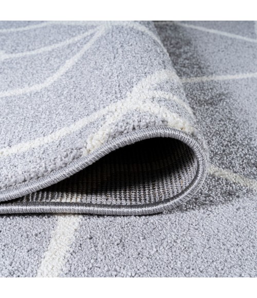 SUPERSOFT Area Rug Tumbling Blocks Modern Geometric Light Gray/White 2 ft. x 8 ft. Runner Rug