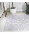 SUPERSOFT Area Rug Tumbling Blocks Modern Geometric Light Gray/White 3 ft. x 5 ft. Area Rug
