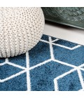 SUPERSOFT Area Rug Tumbling Blocks Modern Geometric Navy/White 4 ft. x 6 ft. Area Rug