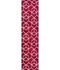 SUPERSOFT Area Rug Tumbling Blocks Modern Geometric Red/White 2 ft. x 8 ft. Runner Rug