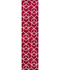 Jonathany Supersoft SEU101I Red/White Area Rug 2 ft. X 8 ft. Runner