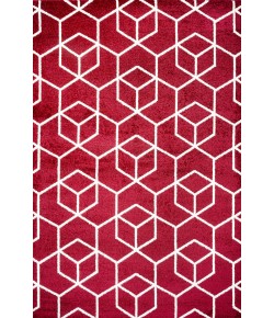 Jonathany Supersoft SEU101I Red/White Area Rug 5 ft. X 8 ft. Rectangle