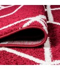SUPERSOFT Area Rug Tumbling Blocks Modern Geometric Red/White 2 ft. x 8 ft. Runner Rug