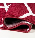 SUPERSOFT Area Rug Tumbling Blocks Modern Geometric Red/White 2 ft. x 8 ft. Runner Rug
