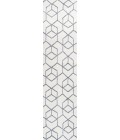 SUPERSOFT Area Rug Tumbling Blocks Modern Geometric White/Gray 2 ft. x 8 ft. Runner Rug