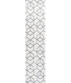 Jonathany Supersoft SEU101K White/Gray Area Rug 2 ft. X 8 ft. Runner