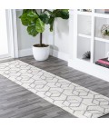 SUPERSOFT Area Rug Tumbling Blocks Modern Geometric White/Gray 2 ft. x 8 ft. Runner Rug